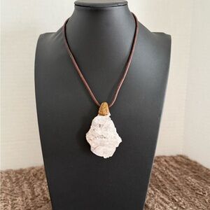 PINK LEMURIAN QUARTZ Elegant Pink Stone Necklace